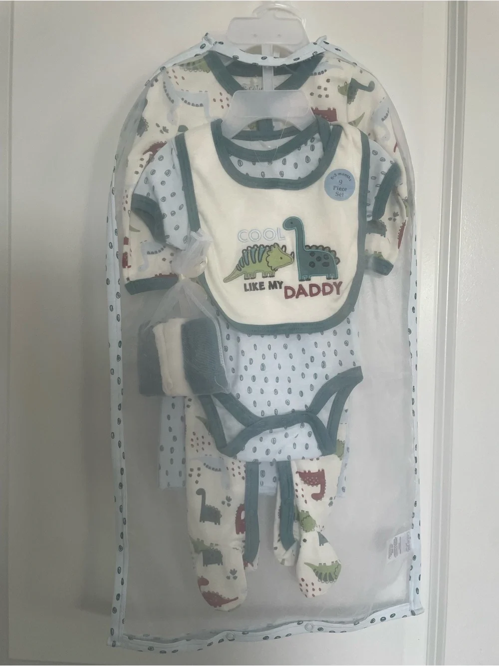 Cutie Pie Baby Boy 0-3 Months 9 Piece Gift Set Dinosaur Blue Baby Shower NEW